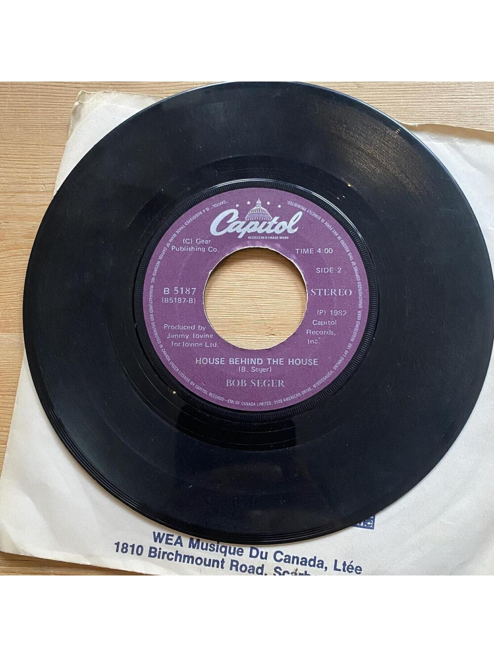 Bob Seger - Shame on the Moon/House behind the House 45rpm VG+ R10